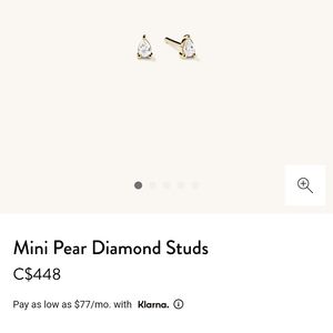 MEIJURI MINI PEAR DIAMONS STUDS (1 PAIR)